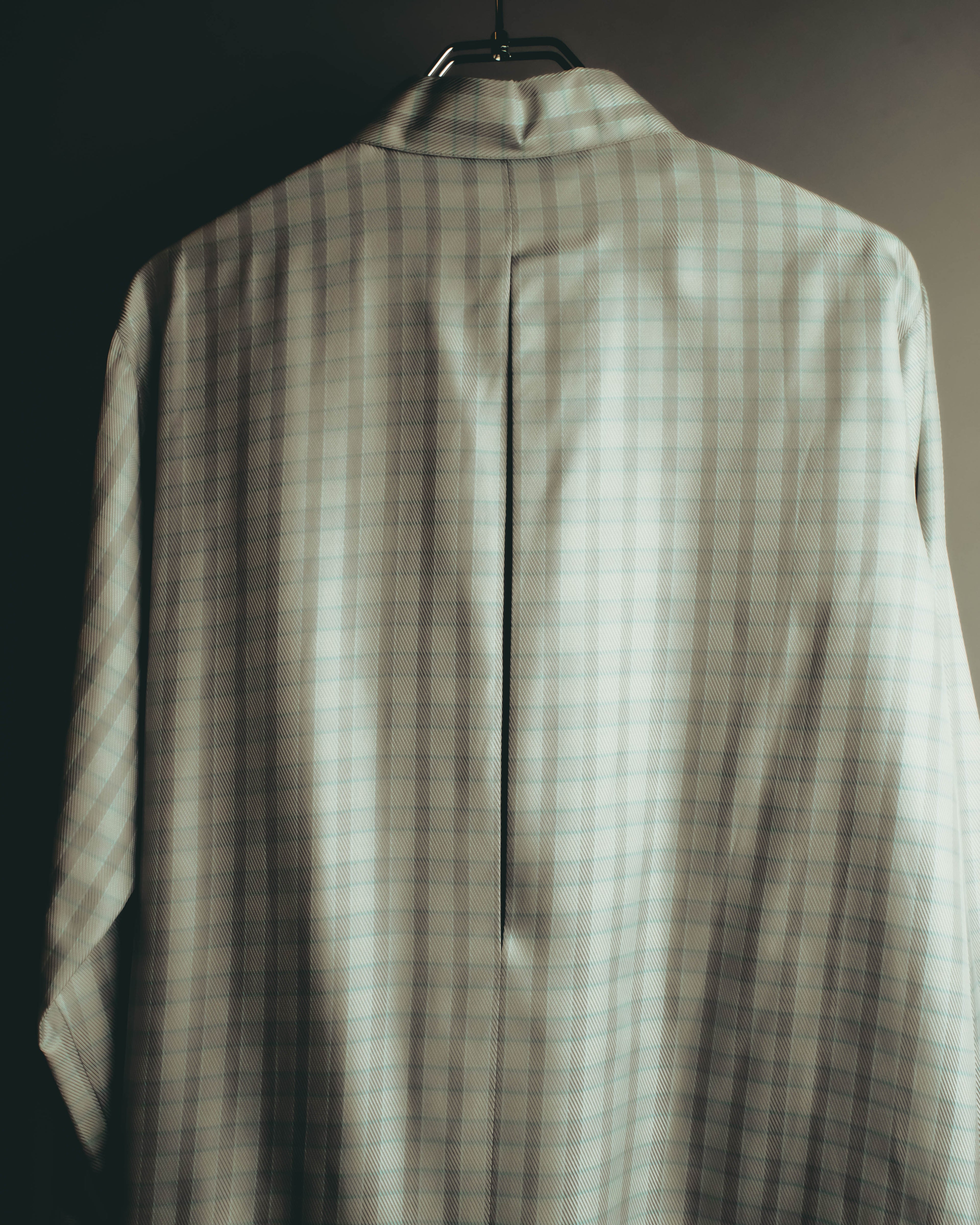 "Christian Dior" 80's-90's Silk blend checked long sleeve blouse