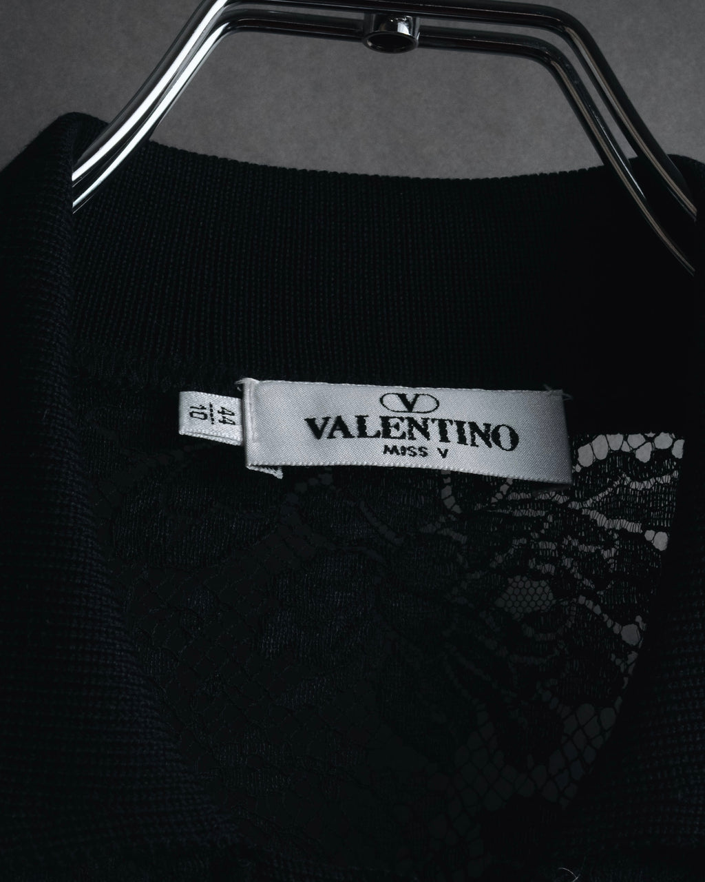 "VALENTINO MISS V" Late 80s botanical lace polo shirt