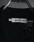 "VALENTINO MISS V" Late 80s botanical lace polo shirt