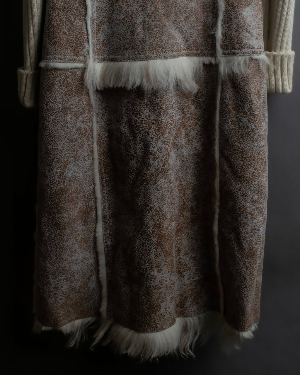 "Dolce &amp; Gabbana" Mouton &amp; knit combination design coat