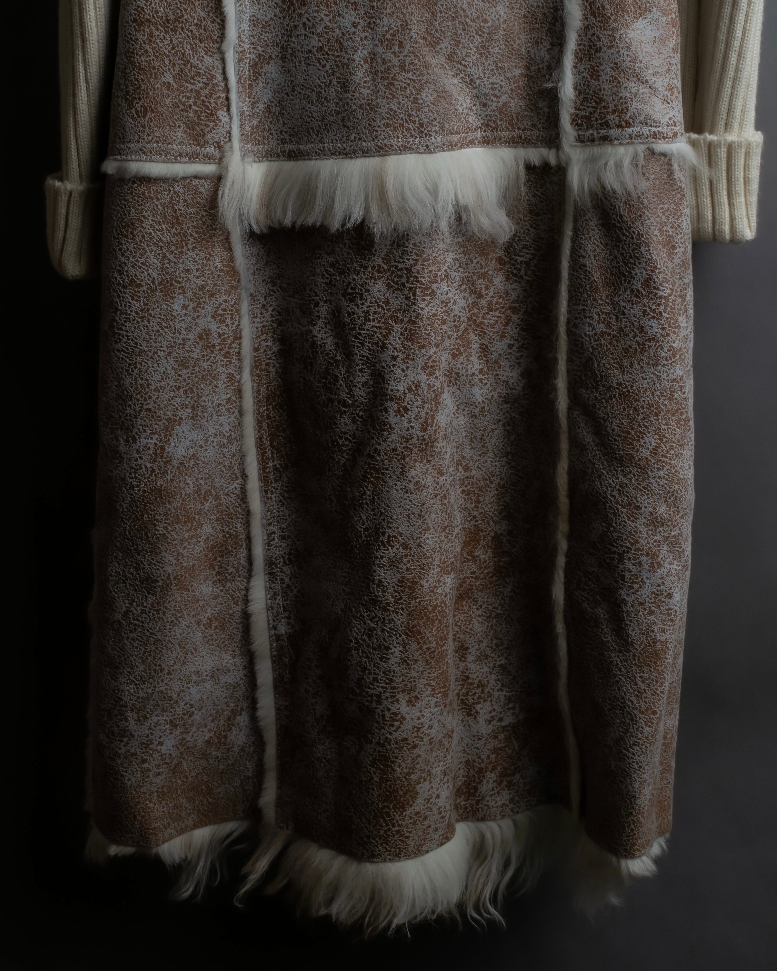 "Dolce &amp; Gabbana" Mouton &amp; knit combination design coat