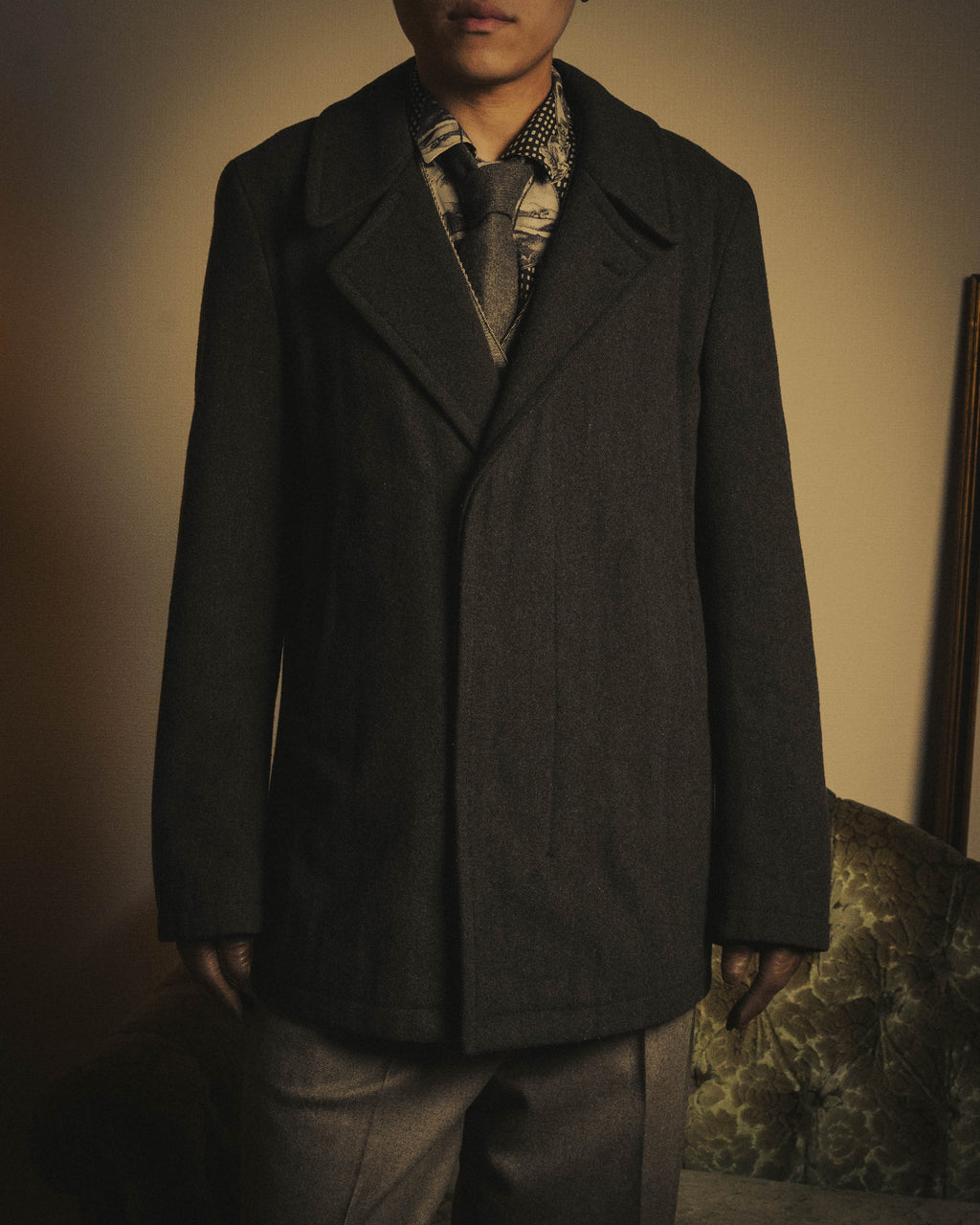 -SPECIAL- “Maison Martin Margiela” 2011-2014 Short wool blend chesterfield coat