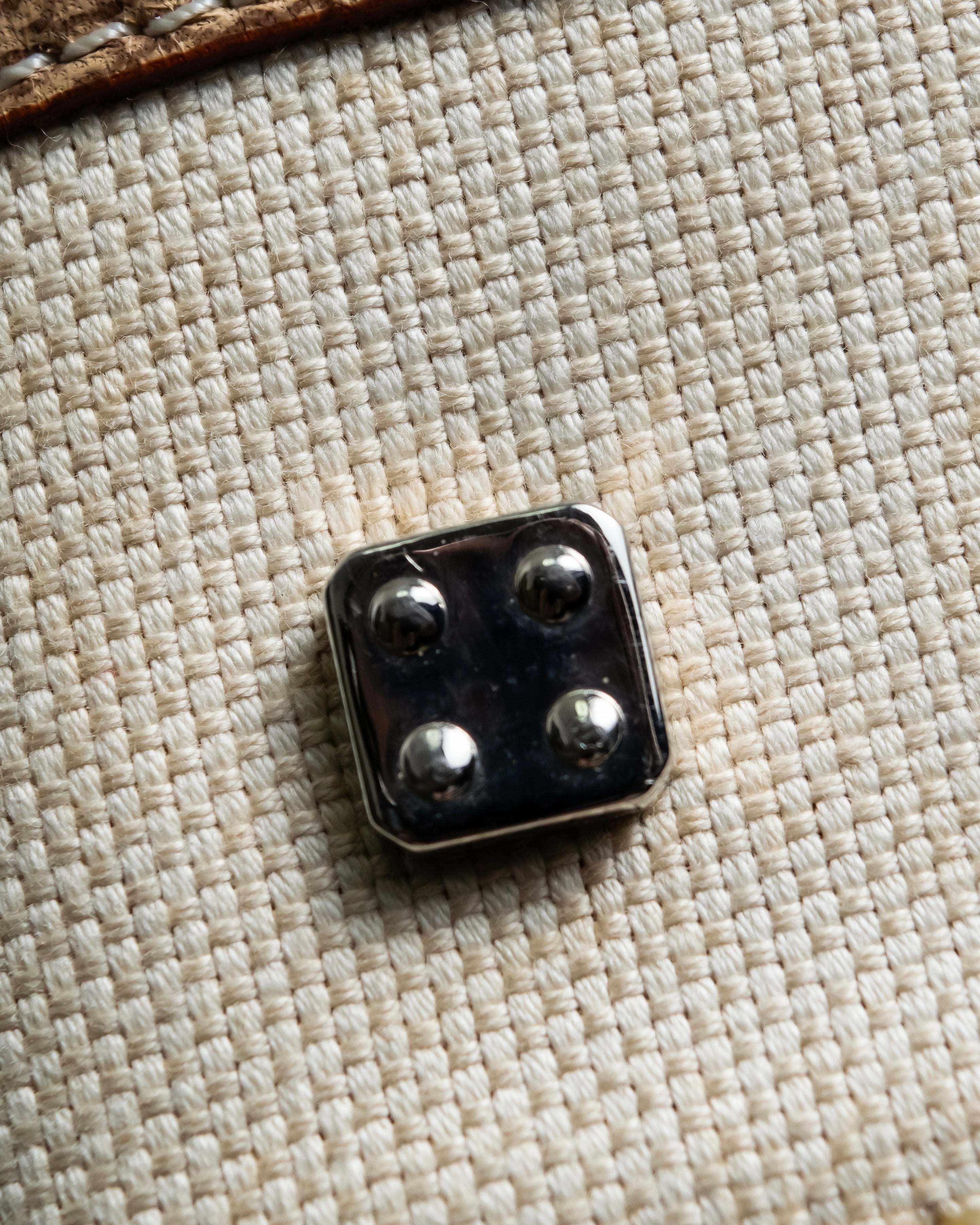 “LOEWE” Leather belted design bicolor handbag