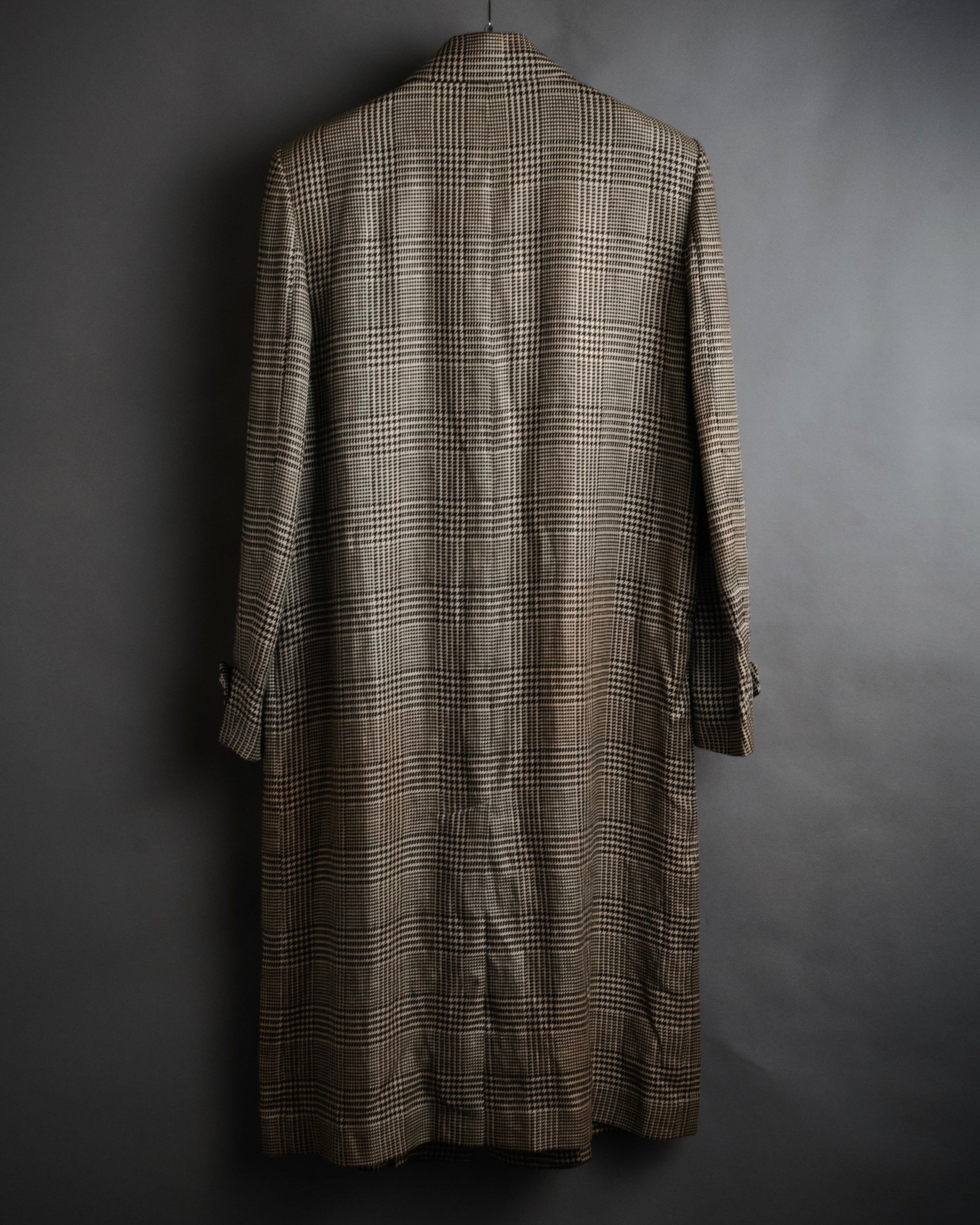 “Yves Saint Laurent” 1988-1995 Glen check linen spring long coat
