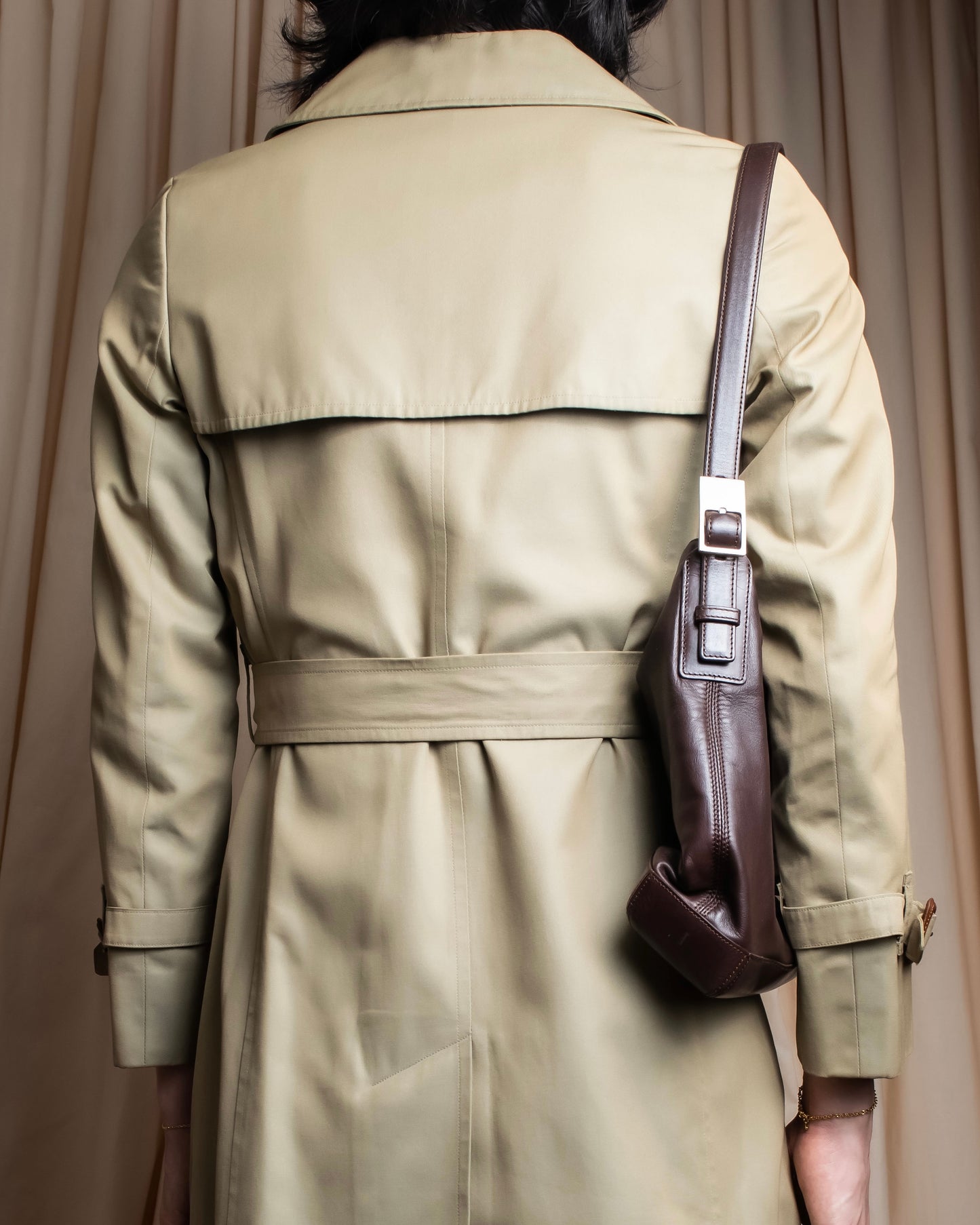 "BURBERRYS" Traditional belt design long length trench coat