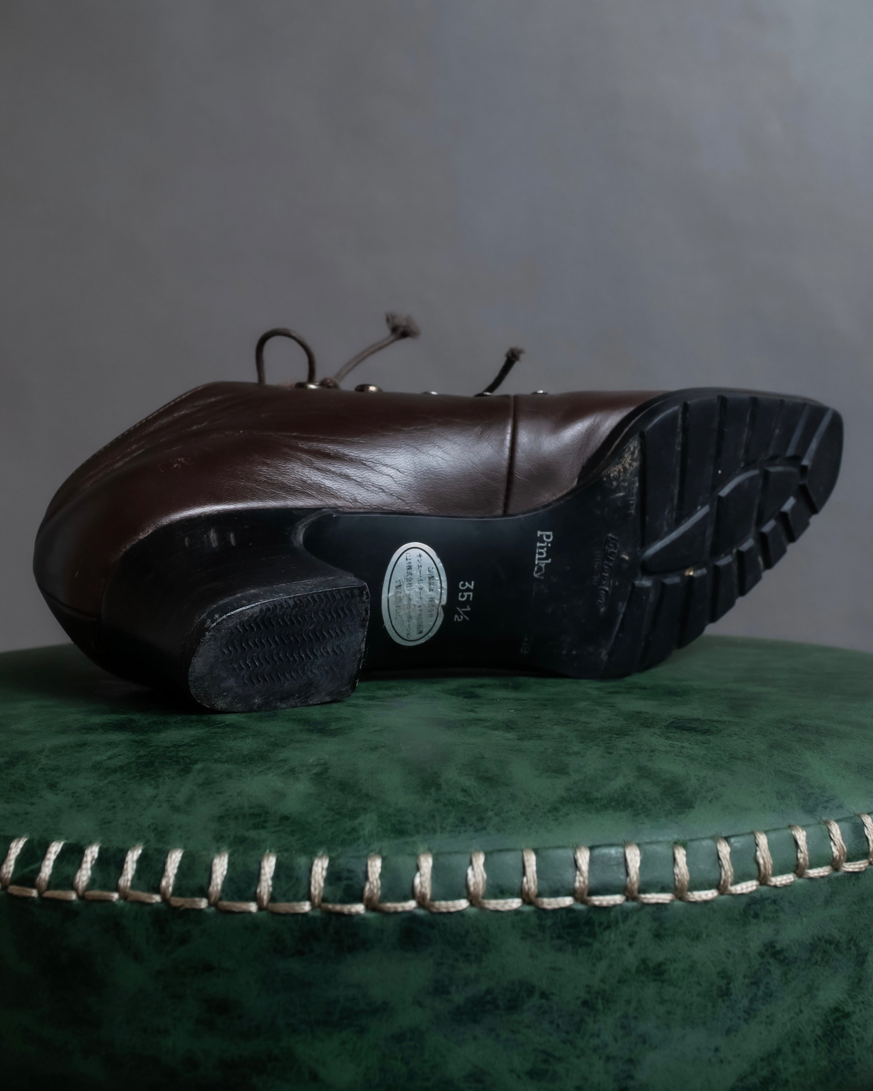 "Pinky&Dianne" Animal fur pattern lace-up heel shoes