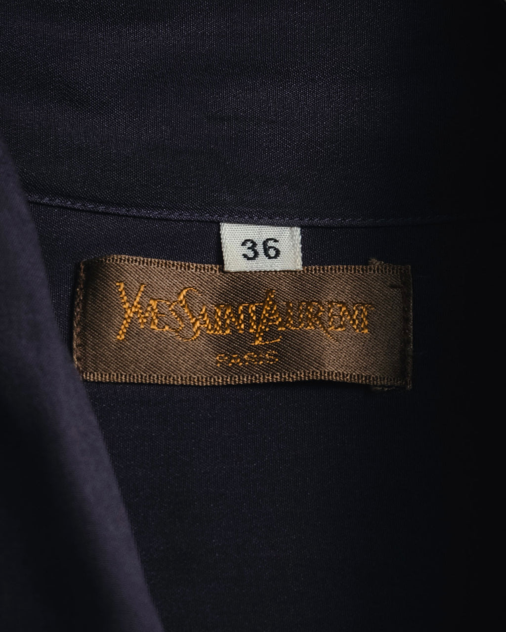 "Yves Saint Laurent" Late 80s silk bow tie blouse
