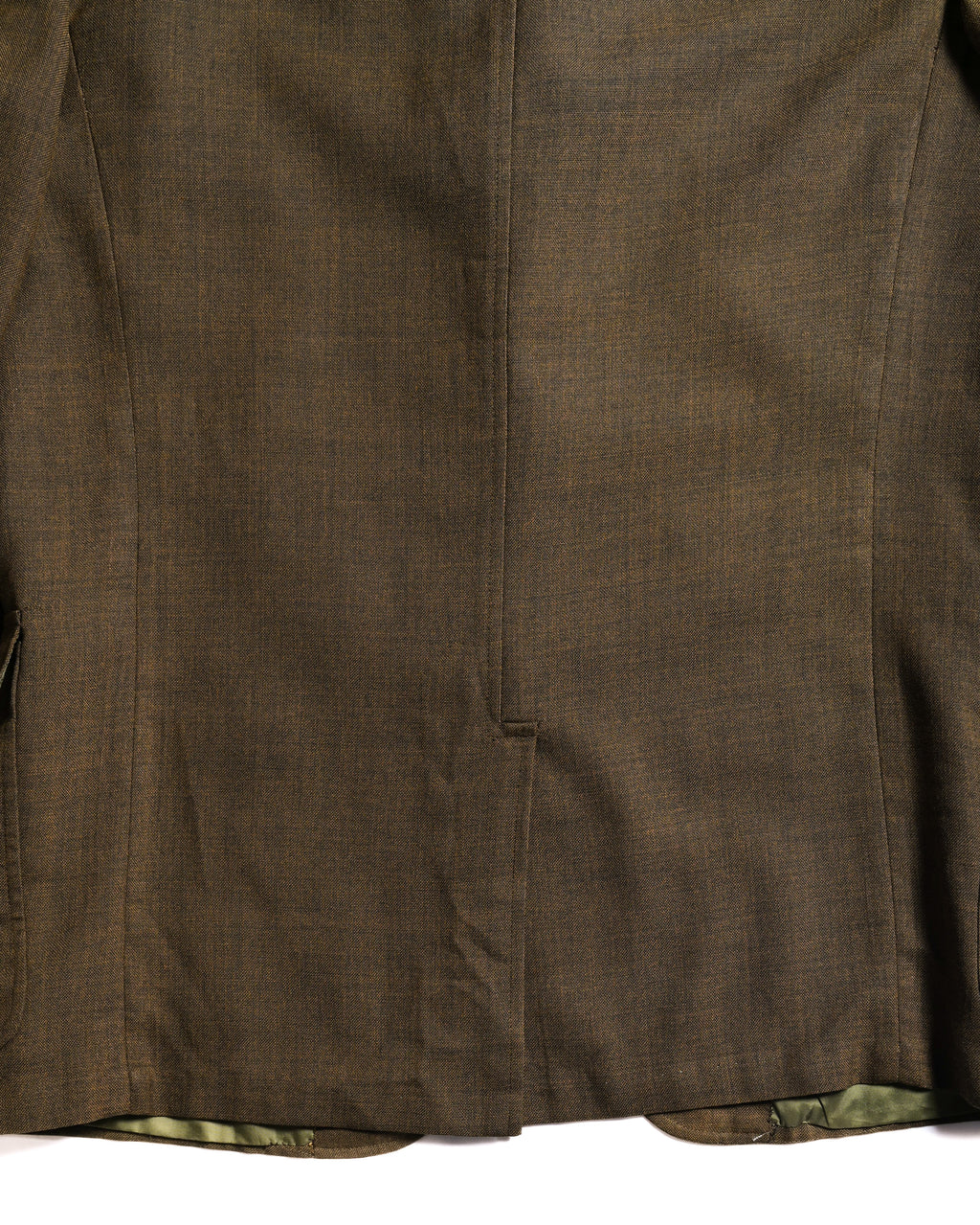 VINTAGE/ Beautiful Olive Colored Single Breasted 3B Tailored Jacket