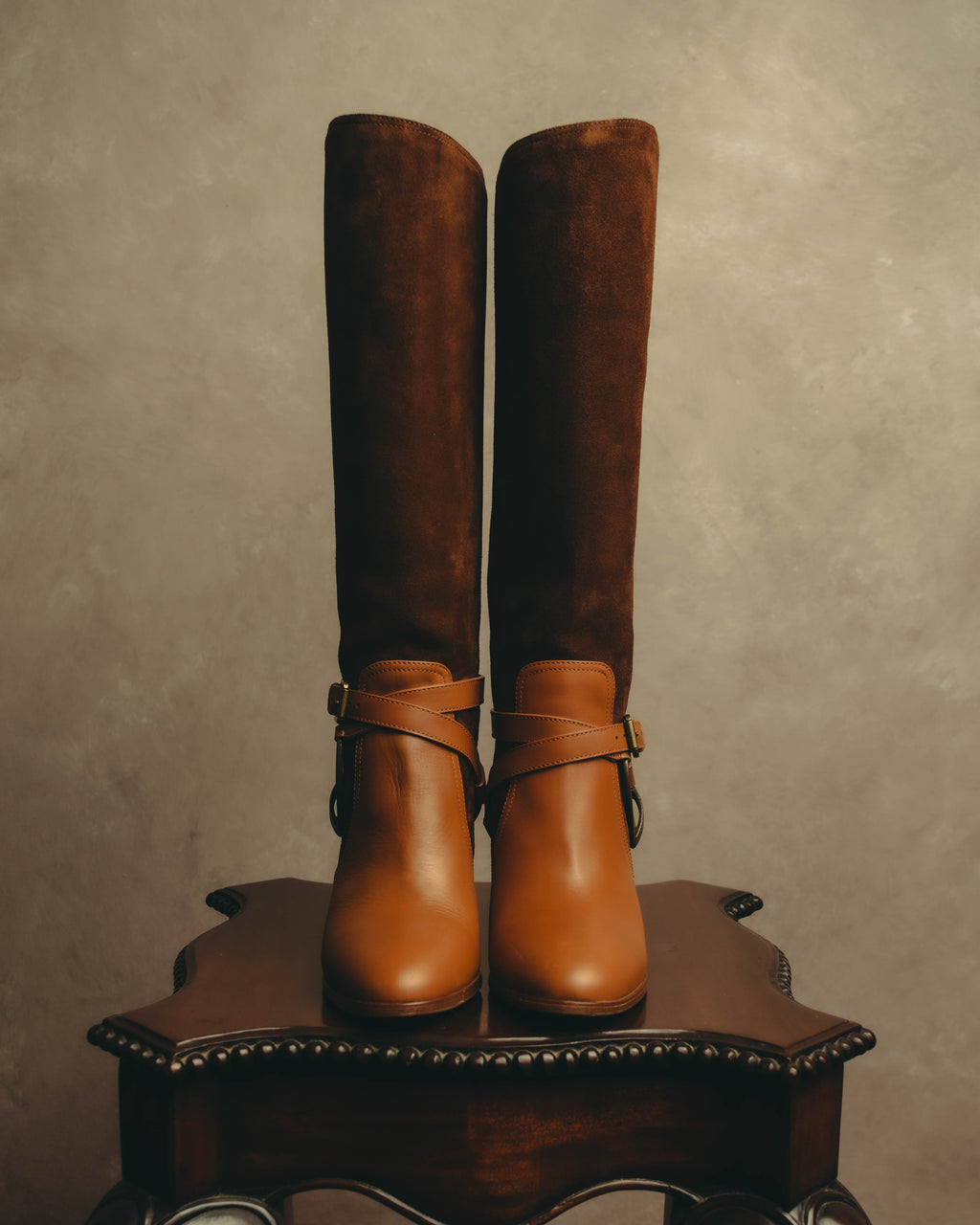 -SPECIAL- “Ralph Lauren” 2010’s-20’s Sareena washed vachetta long boots