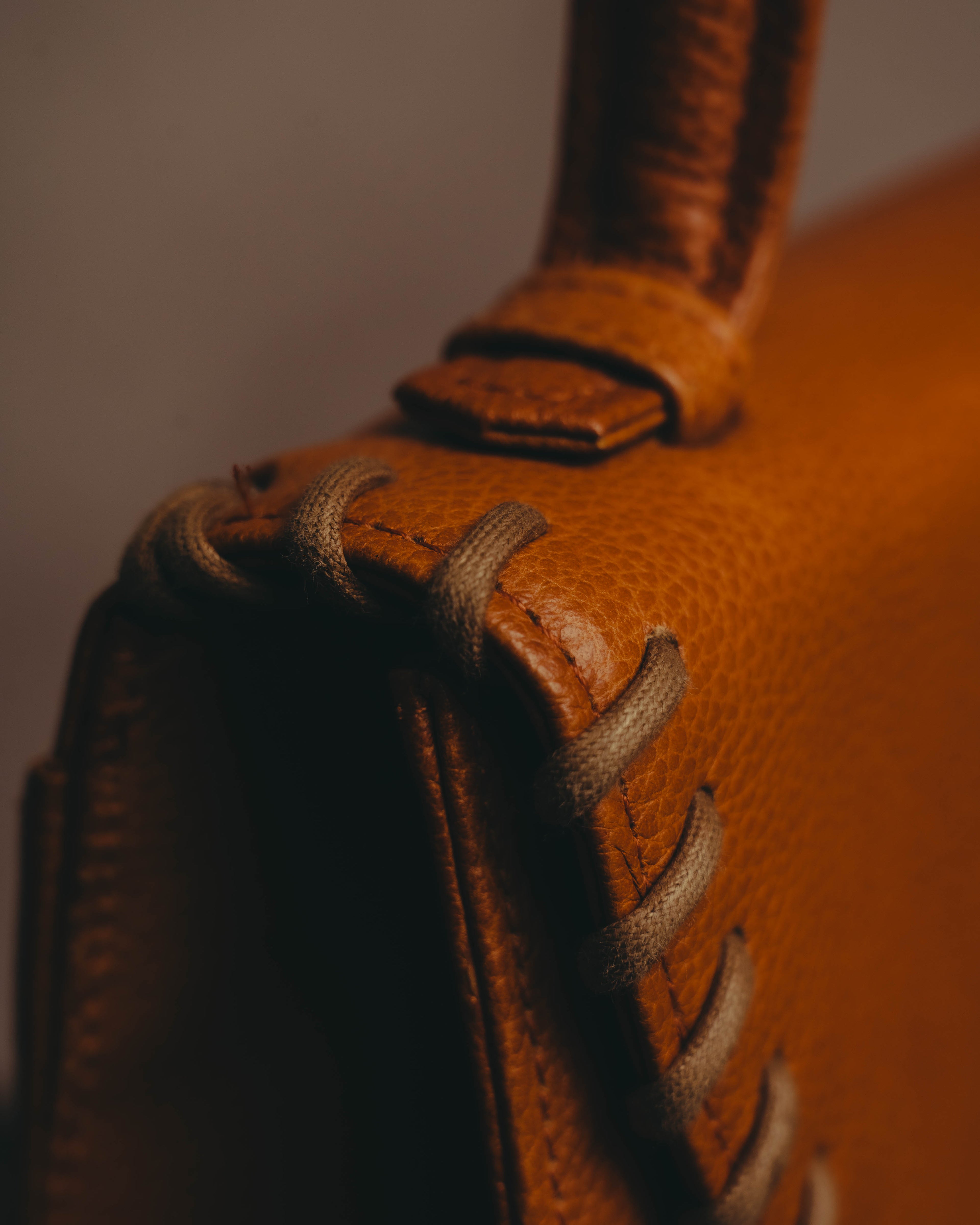 "Yves Saint Laurent" 70's-80's Cognac leather top handle bag