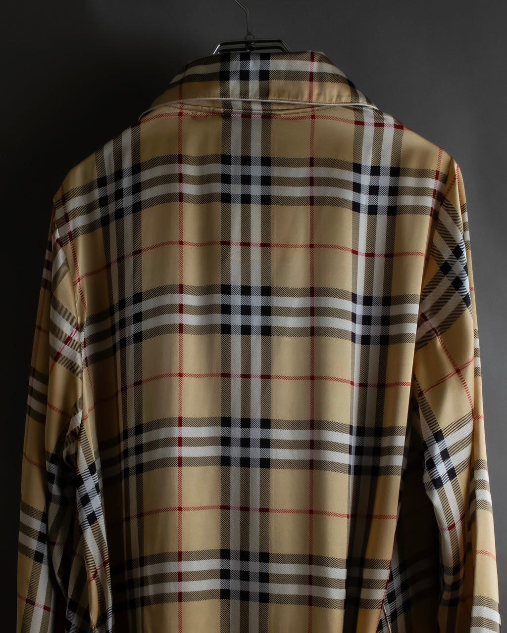 "BURBERRYS" Nova check maxi length silk gown coat