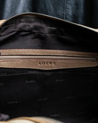 “LOEWE” Leather belted design bicolor handbag