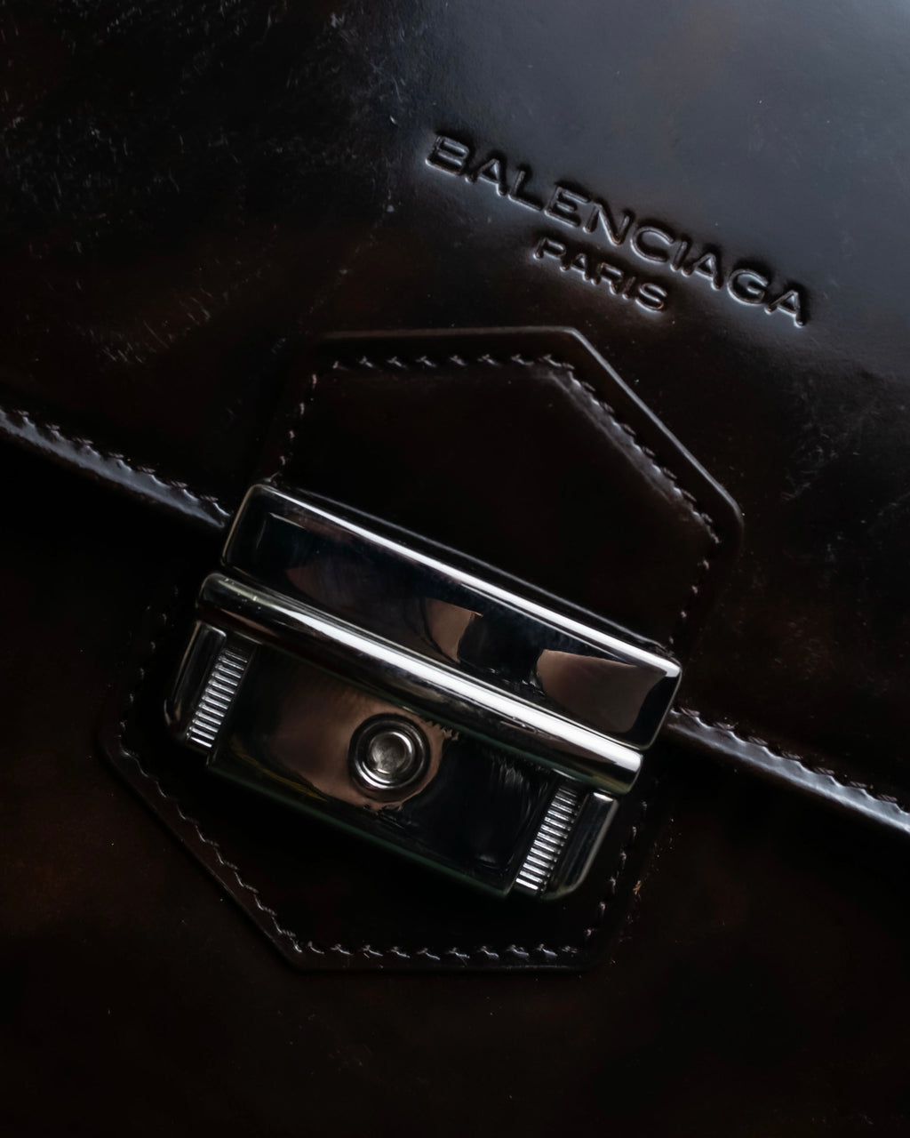 "BALENCIAGA" Patine leather briefcase bag