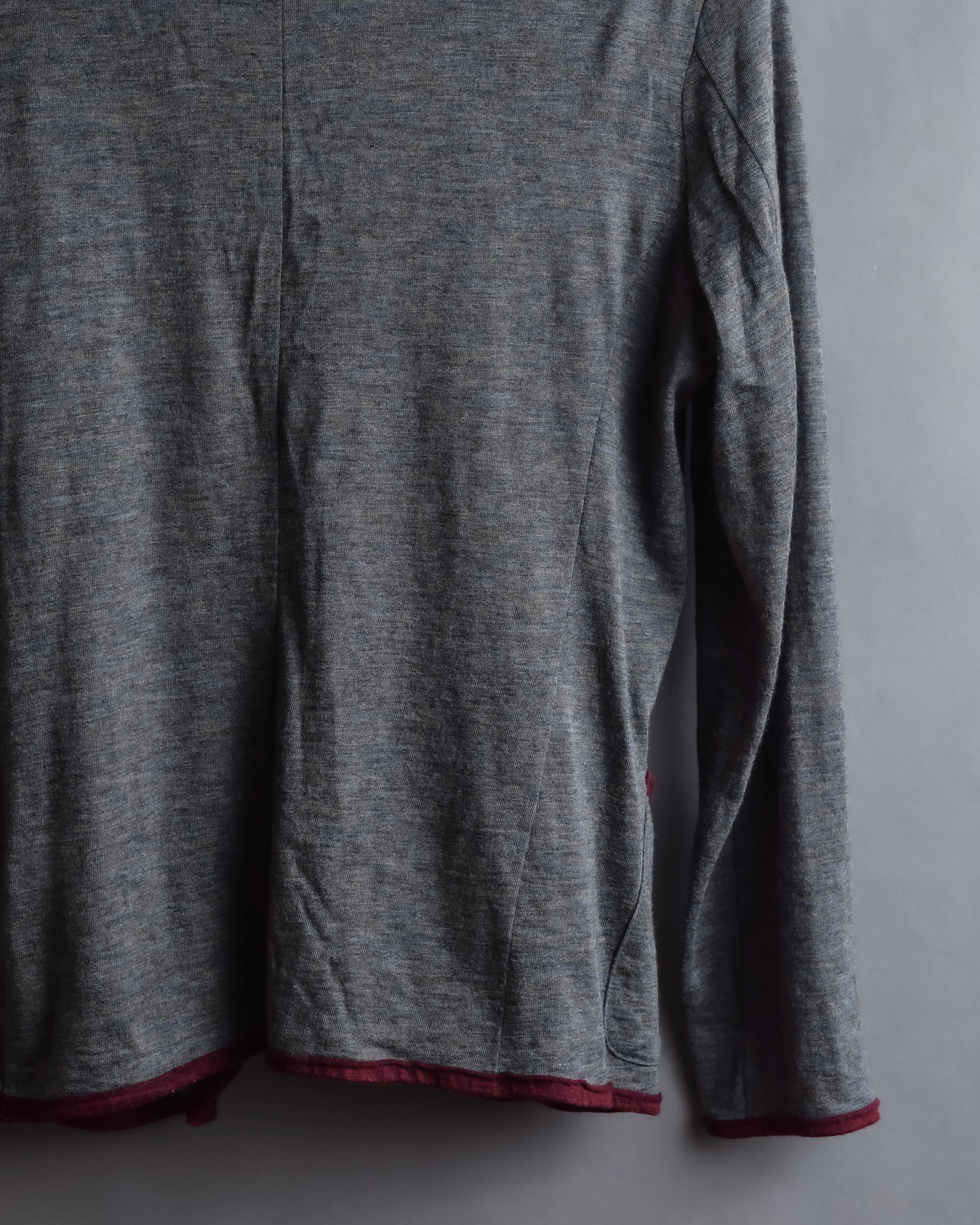 "Vivienne Westwood MAN" Bordeaux piping design draped tailored jacket