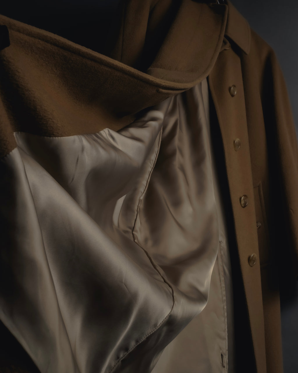 "BURBERRYS" 80’s-90’s Fly-front wool cashmere coat