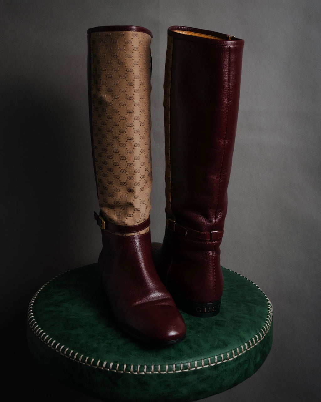 "GUCCI" 20’s archive canvas panel jockey boots