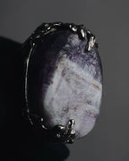 "YVES SAINT LAURENT" 00’s Amethyst stone signet ring