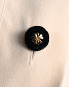 –SPECIAL– “CHANEL” 80’s-90’s pleated silk velvet trim blouse