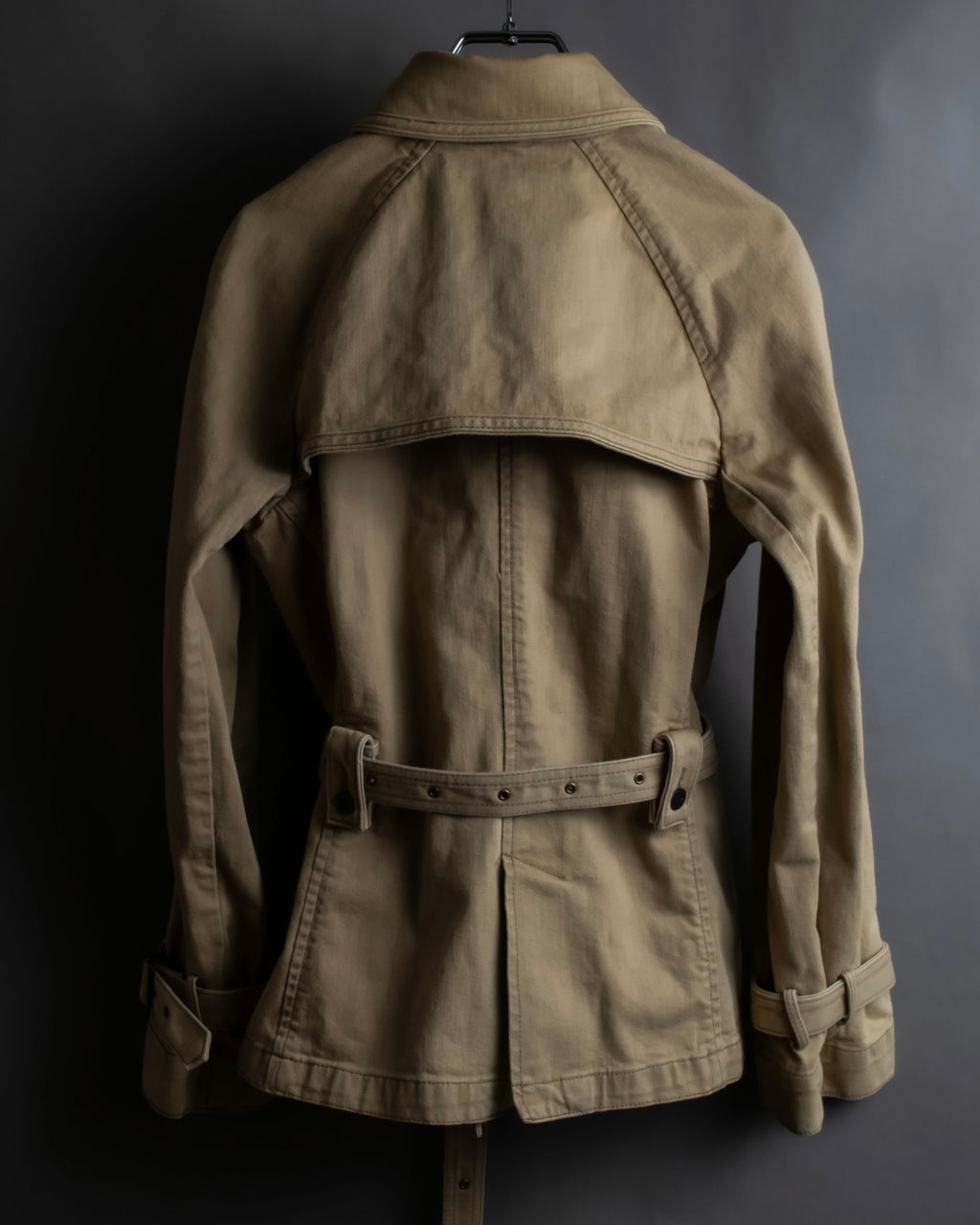 "BURBERRY" Selvedge denim trench detail jacket