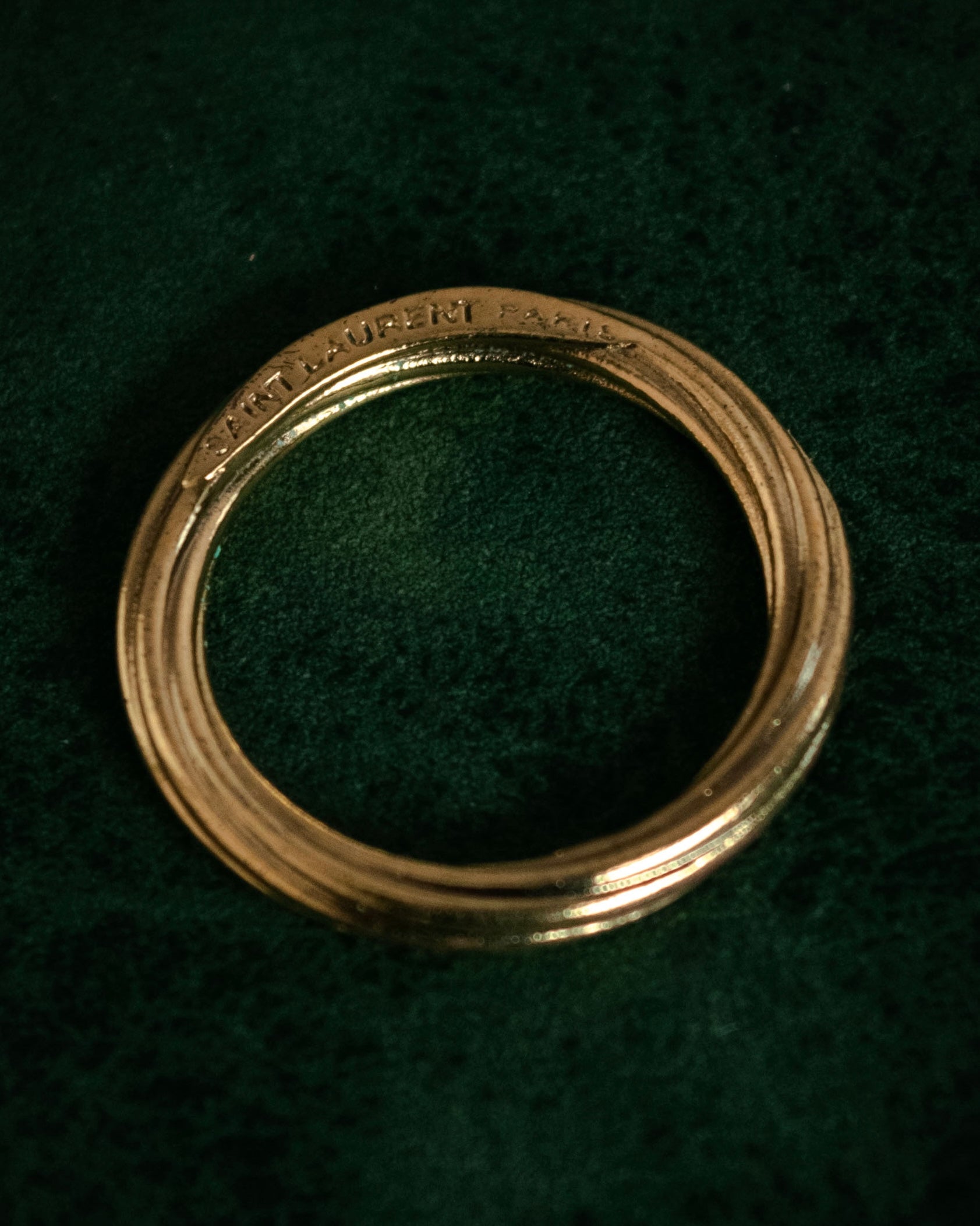 “SAINT LAURENT” Post-2012 twisted minimalist metal ring