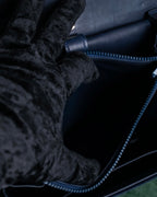 "GUCCI" Dark navy suede leather shoulder bag