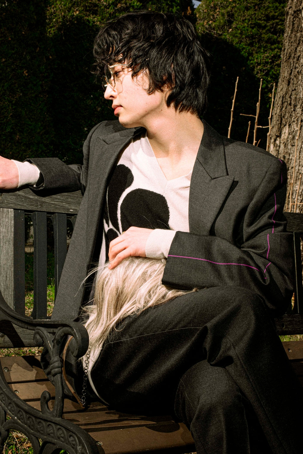 "GIANNI VERSACE" Arm line design peak lapel setup