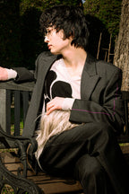 "GIANNI VERSACE" Arm line design peak lapel setup