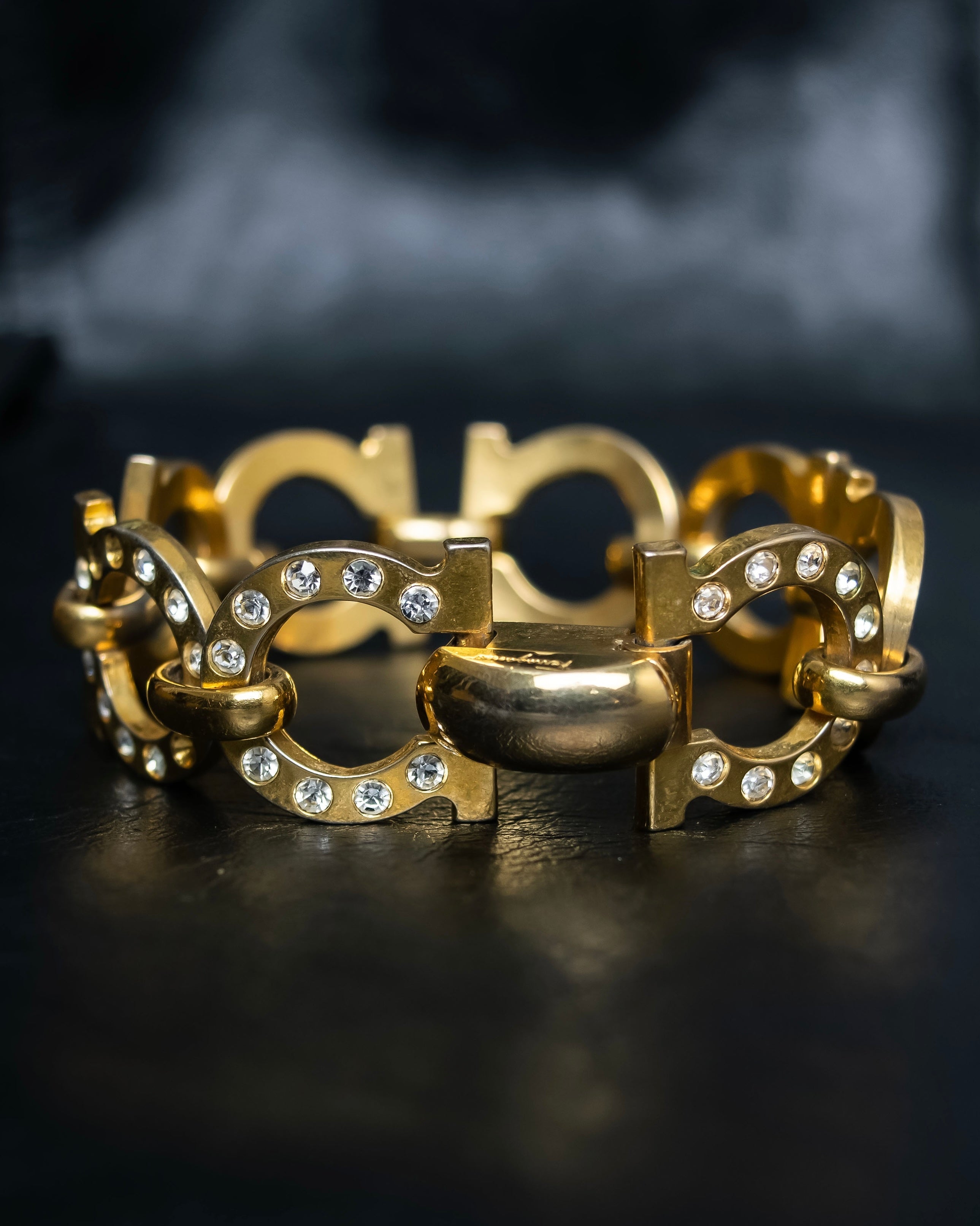 Salvatore Ferragamo Big Gancini gold chain bracelet