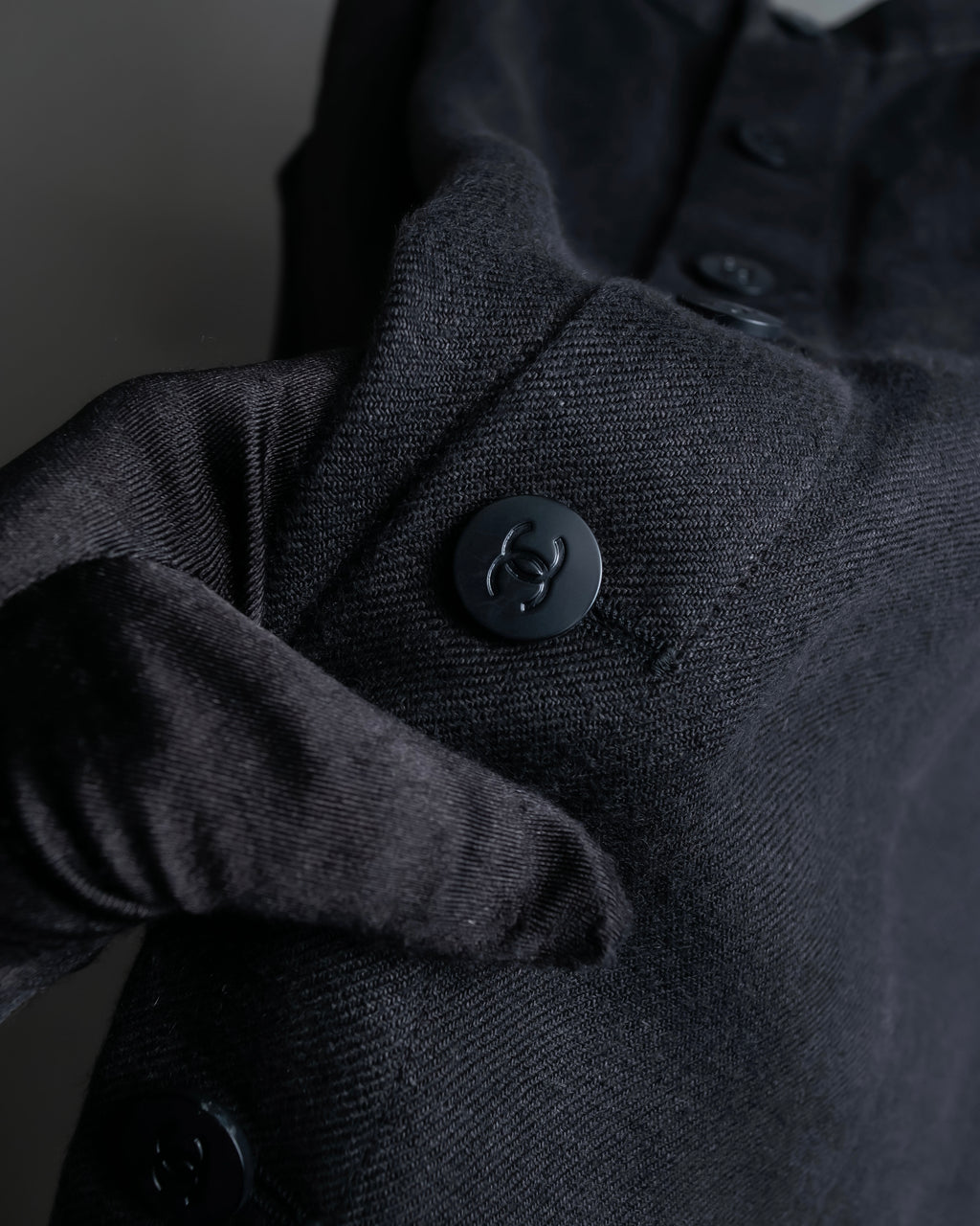 "CHANEL" Back button design flared maxi skirt