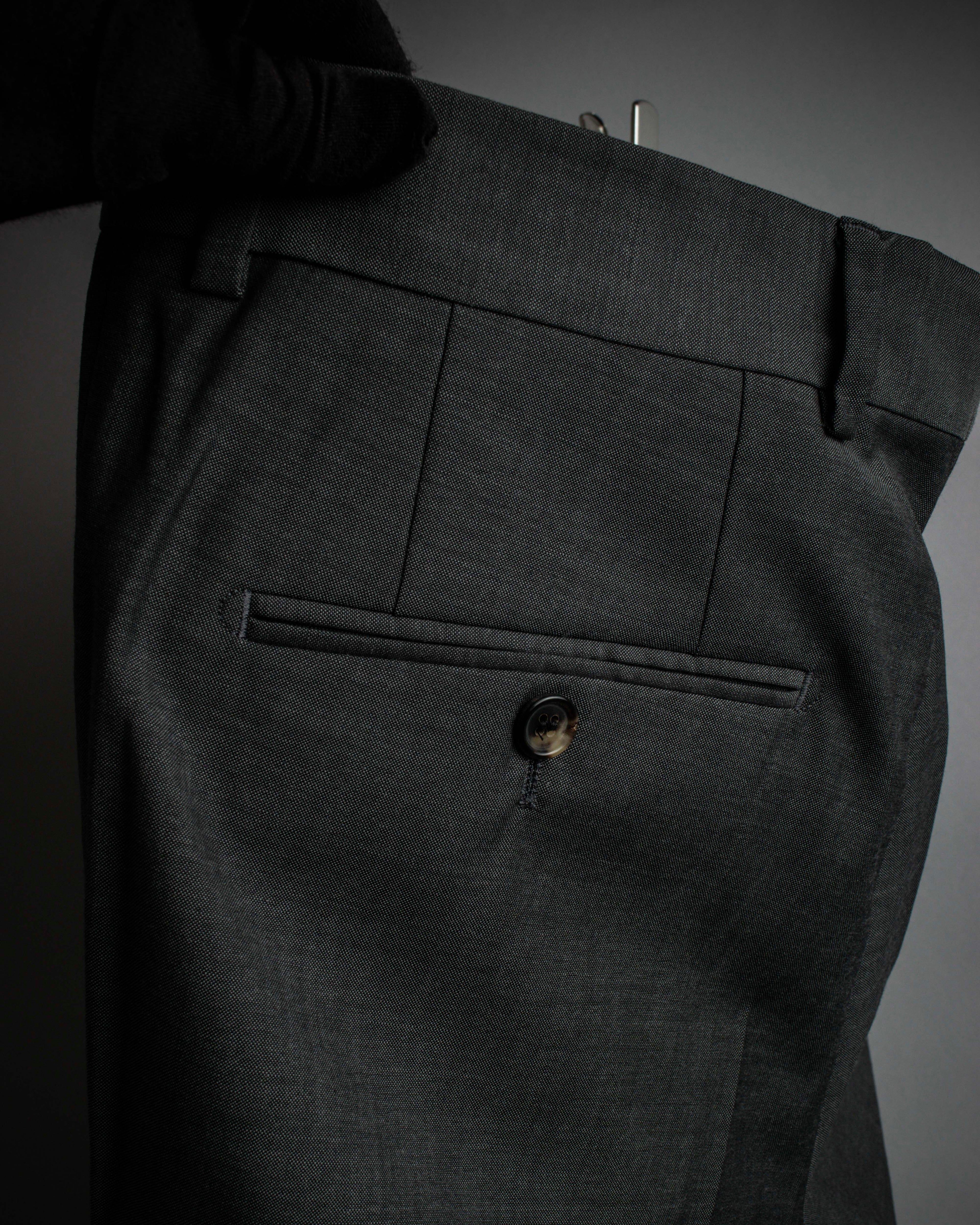 "HUGO BOSS" Fine-gauge wool khaki gray set up