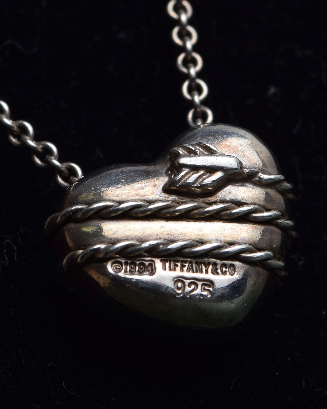"Tiffany&Co" Heart＆arrow motif silver necklace