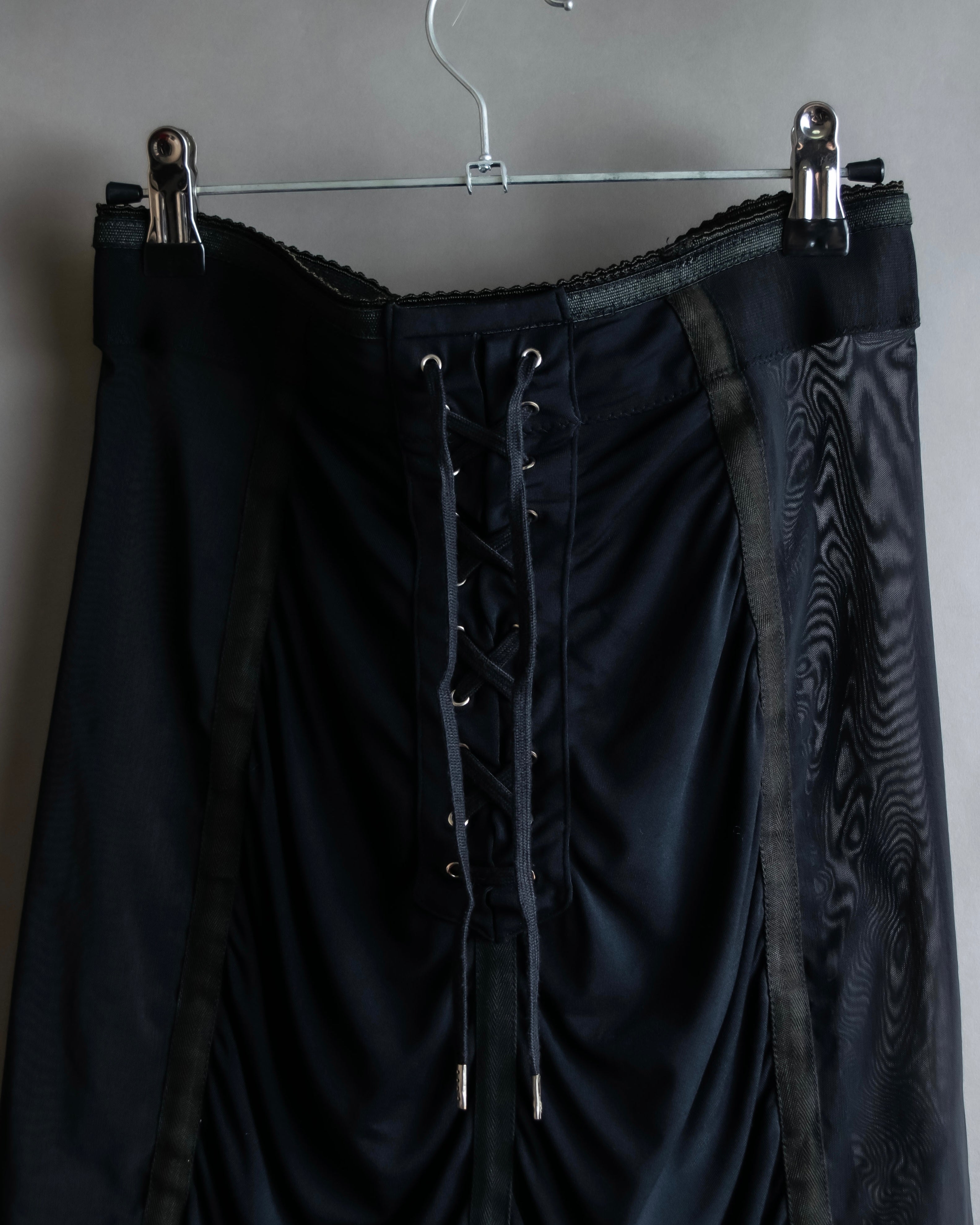 "JEAN PAUL GAULTIER MAILLE FEMME" Sheer shirring design design half pants