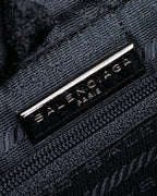 "BALENCIAGA" Horizontal metallic plate design leather shoulder bag