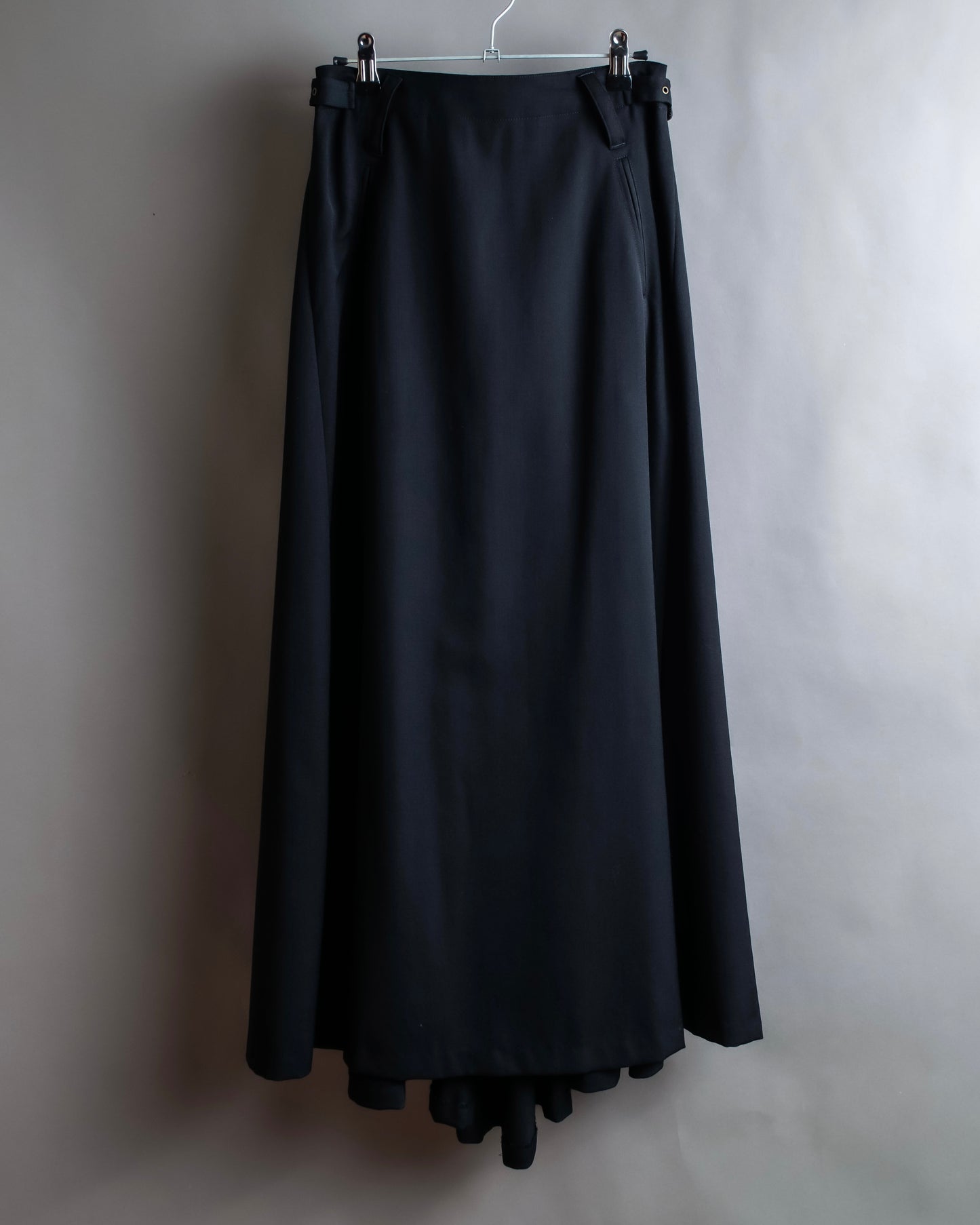 "JEAN PAUL GAULTIER" Asymmetric front＆rear design maxi length wool skirt