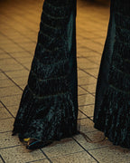 -REF process-
 Velour ruched bell bottoms