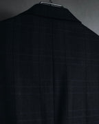 "Burberrys" 90’s dark check wool cashmere blend tailored jacket