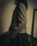–SPECIAL– "Hermès" 70's-80's Equestrian wool tailored jacket