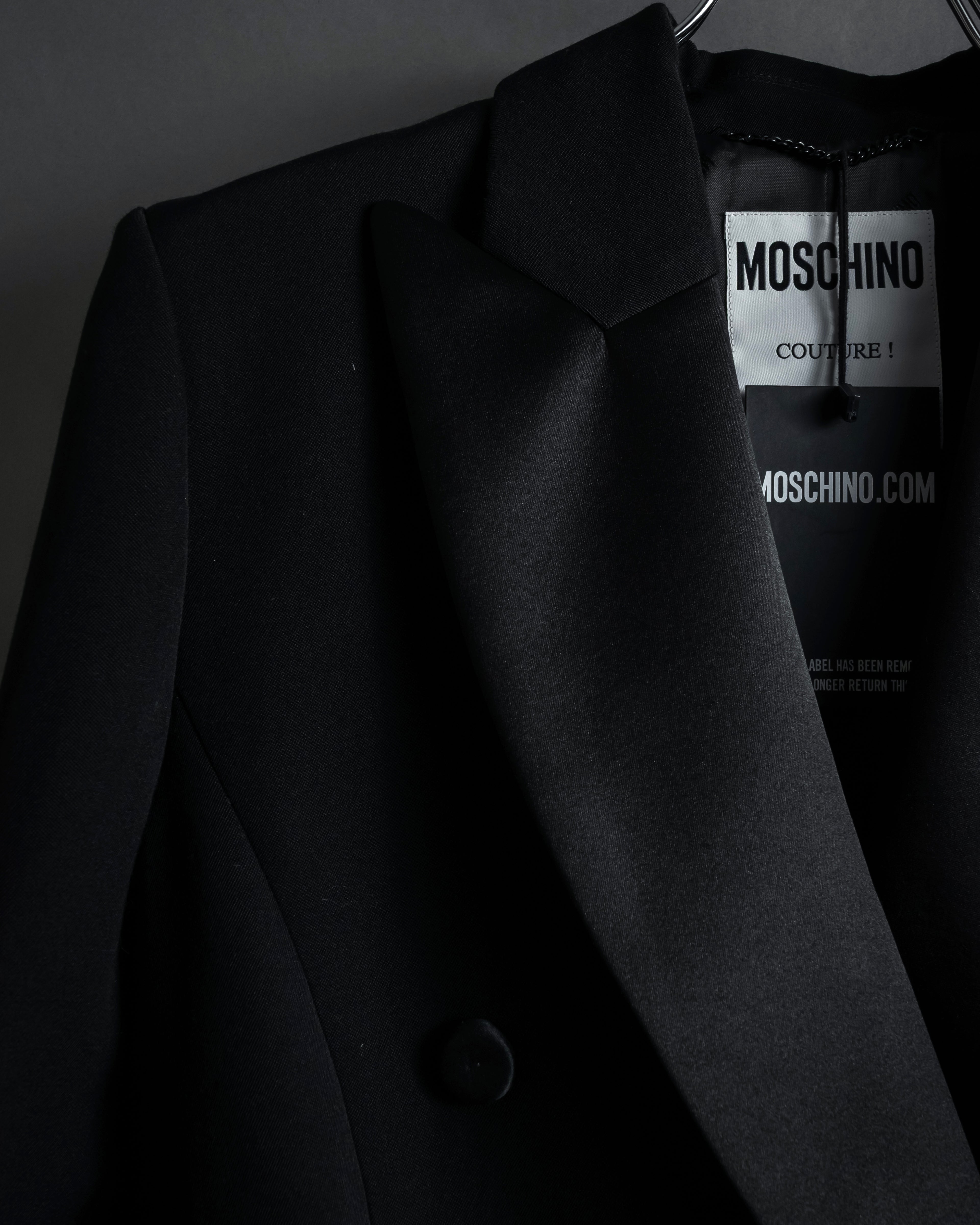 “MOSCHINO” Satin lapel double-breasted tuxedo jacket