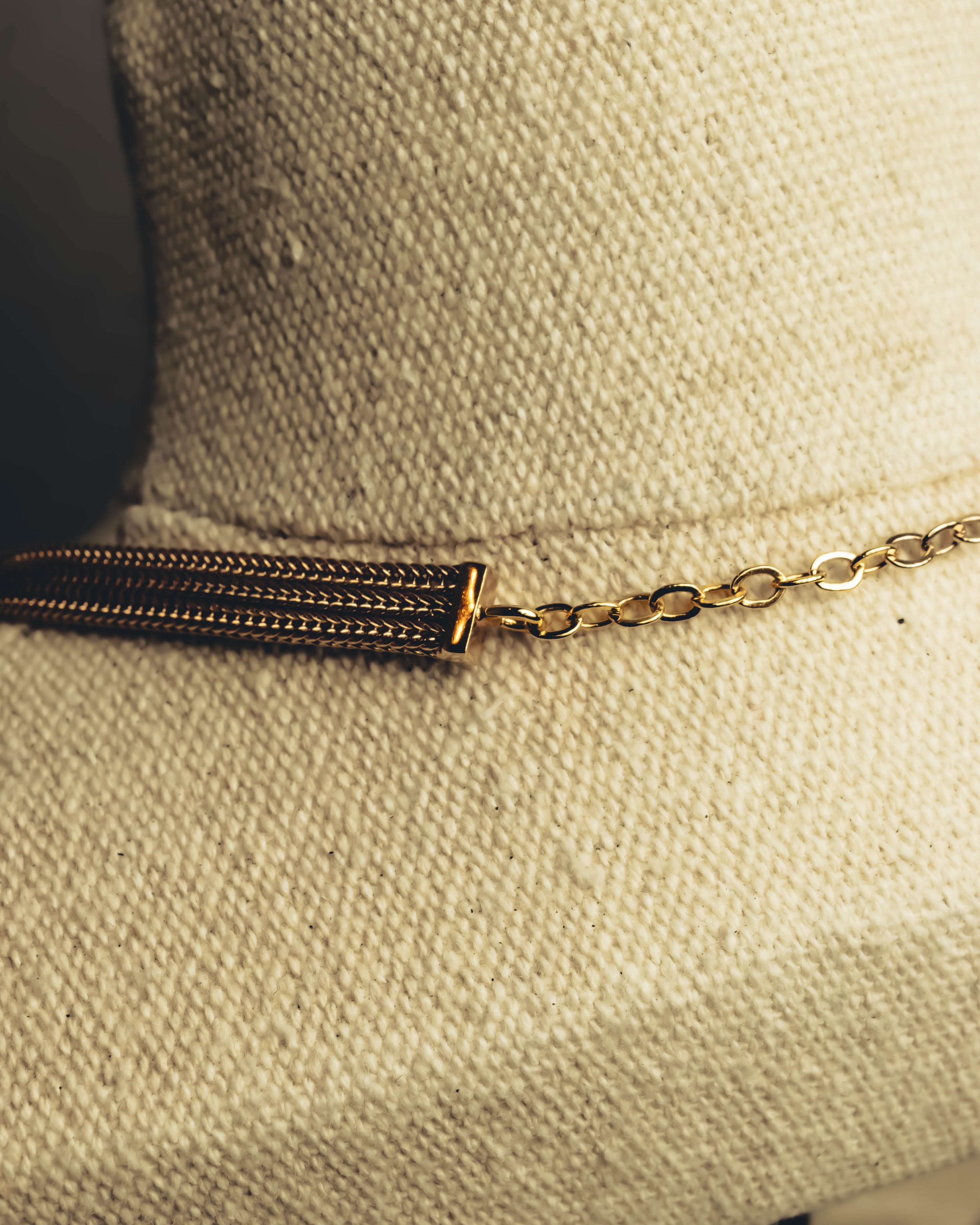 "Christian Dior" Gold tone braided knot costume jewelry necklace
