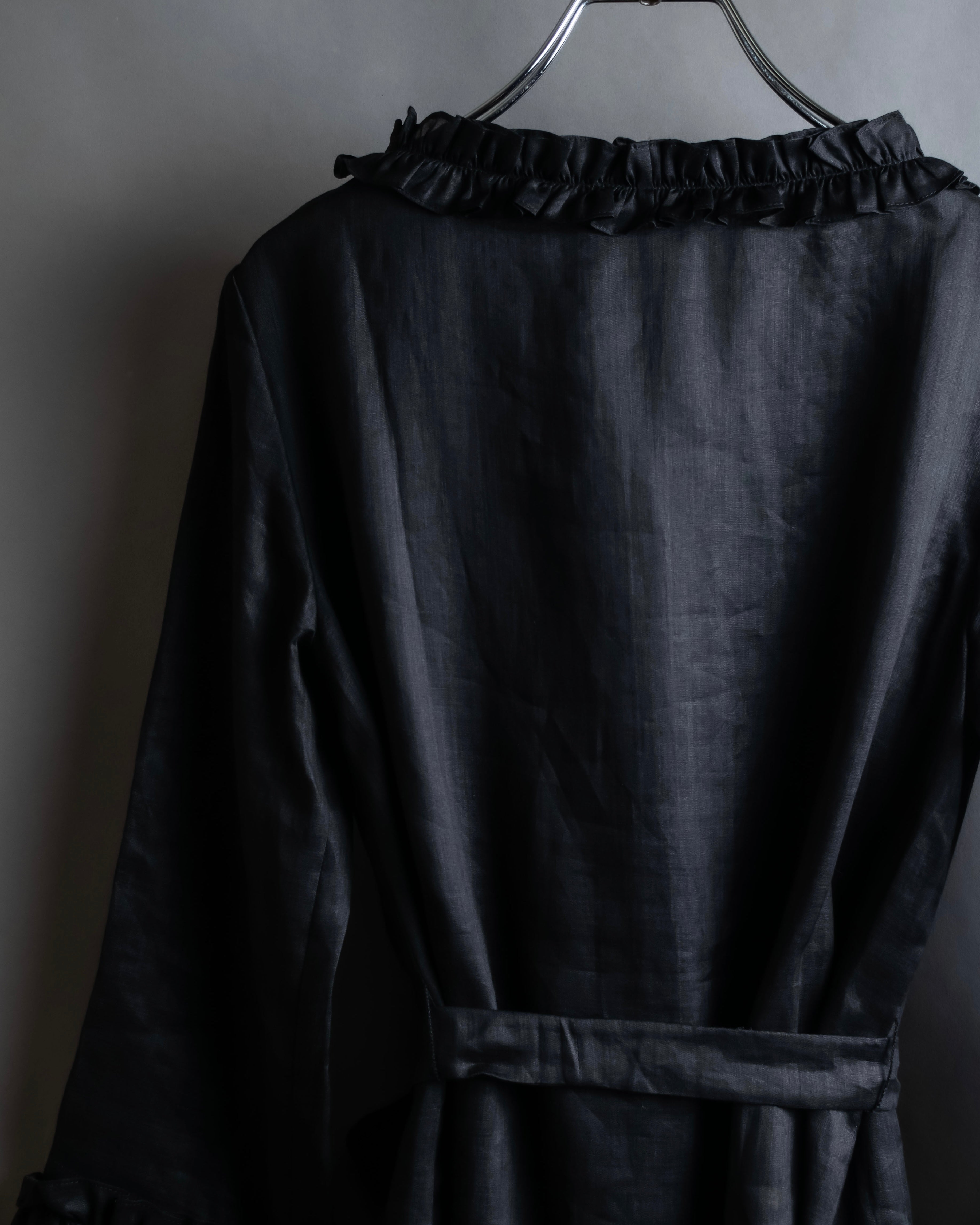 "S Max Mara" Tiered frill design belted dress