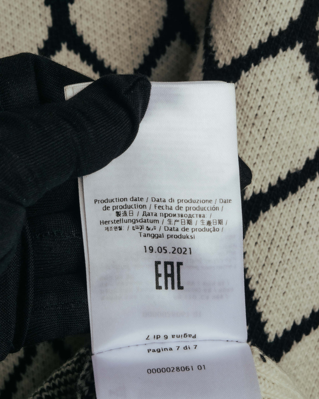 "VALENTINO" 20's Oversized diamond jacquard turtleneck knit sweater