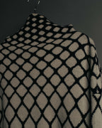"VALENTINO" 20's Oversized diamond jacquard turtleneck knit sweater