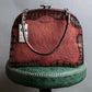 "John Galliano" Trapezoid design clasp different leather hand bag