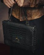 -SPECIAL- “GUCCI“ 70’s Crocodile turn lock handbag