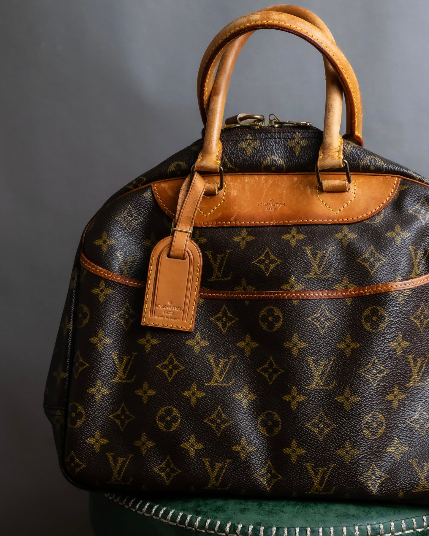 "LOUIS VUITTON" Deauville monogram pattern boston hand bag