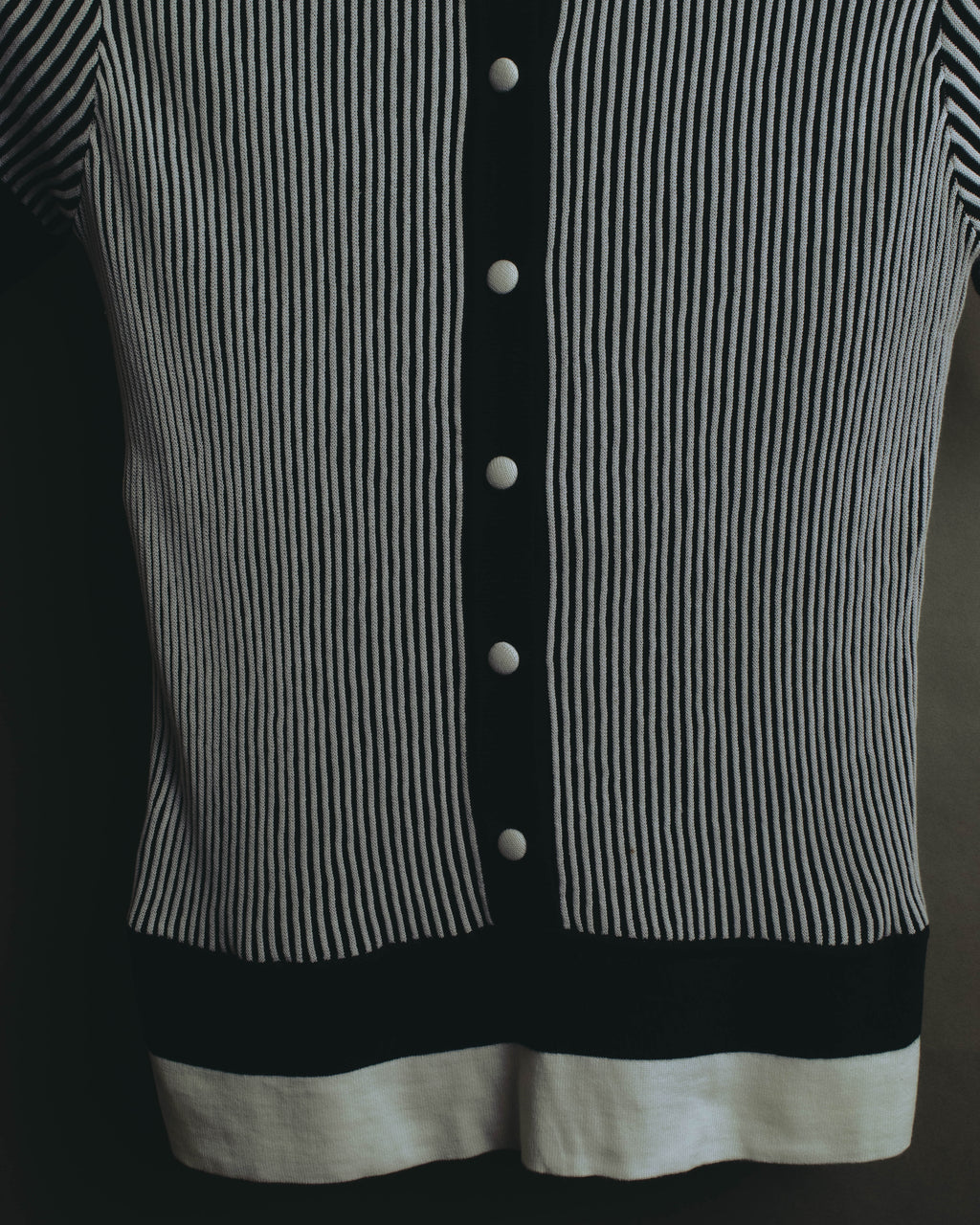 "Salvatore Ferragamo" 00's-10's Monochrome striped cotton knit polo