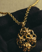 "Yves Saint Laurent" 80's-90's Sculptural floral pendant necklace