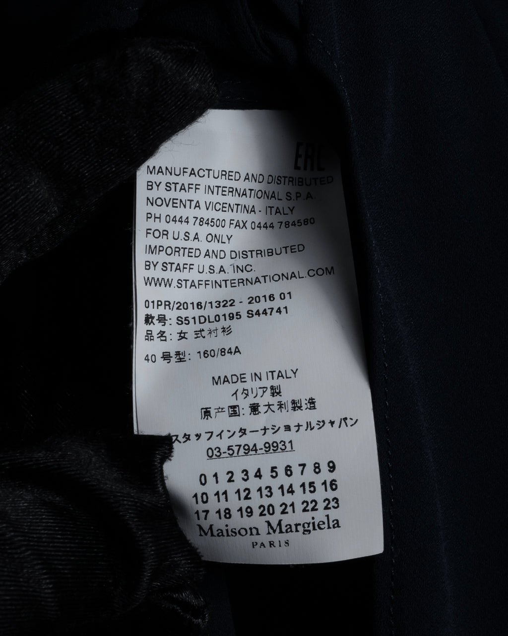 "Maison Margiela" 16SS Bow tie draping shirt