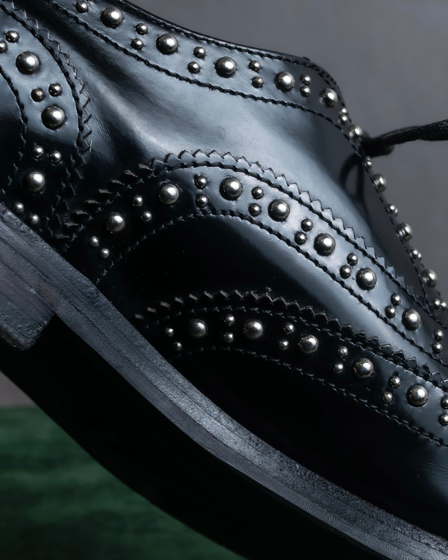 "Church’s" Silver stud design wingtip derby shoes