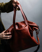 "MAISON MARGIELA" Genuine leather 2way brown color sailor bag